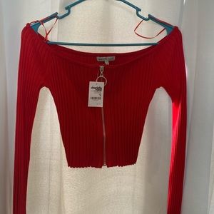 Charlotte Russee Zip Up Sexy Sweater Long Sleeve